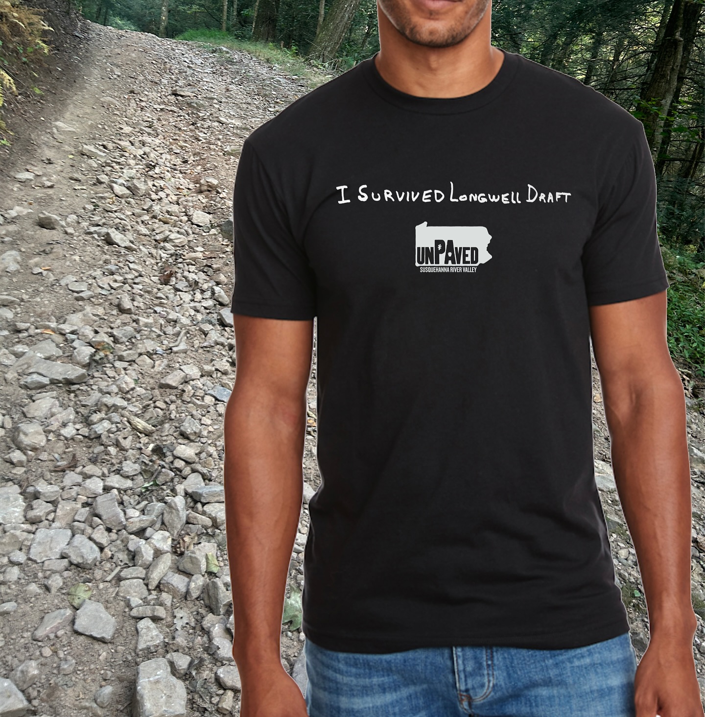 Did you ride Longwell Draft?
Did you walk it?
Don’t matter: If you got through it you deserve to be loud and proud about it. So get yerself the “I Survived Longwell Draft” t-shirt and when somebody asks what that means you’ve got a good story to tell.
Orders close on 11/16 so get to unpavedpennsylvania.com and click on the Shop to get to it (and see everything else we just put on sale)!
 #easyontheeyeshardonthelegs #IPAgravel