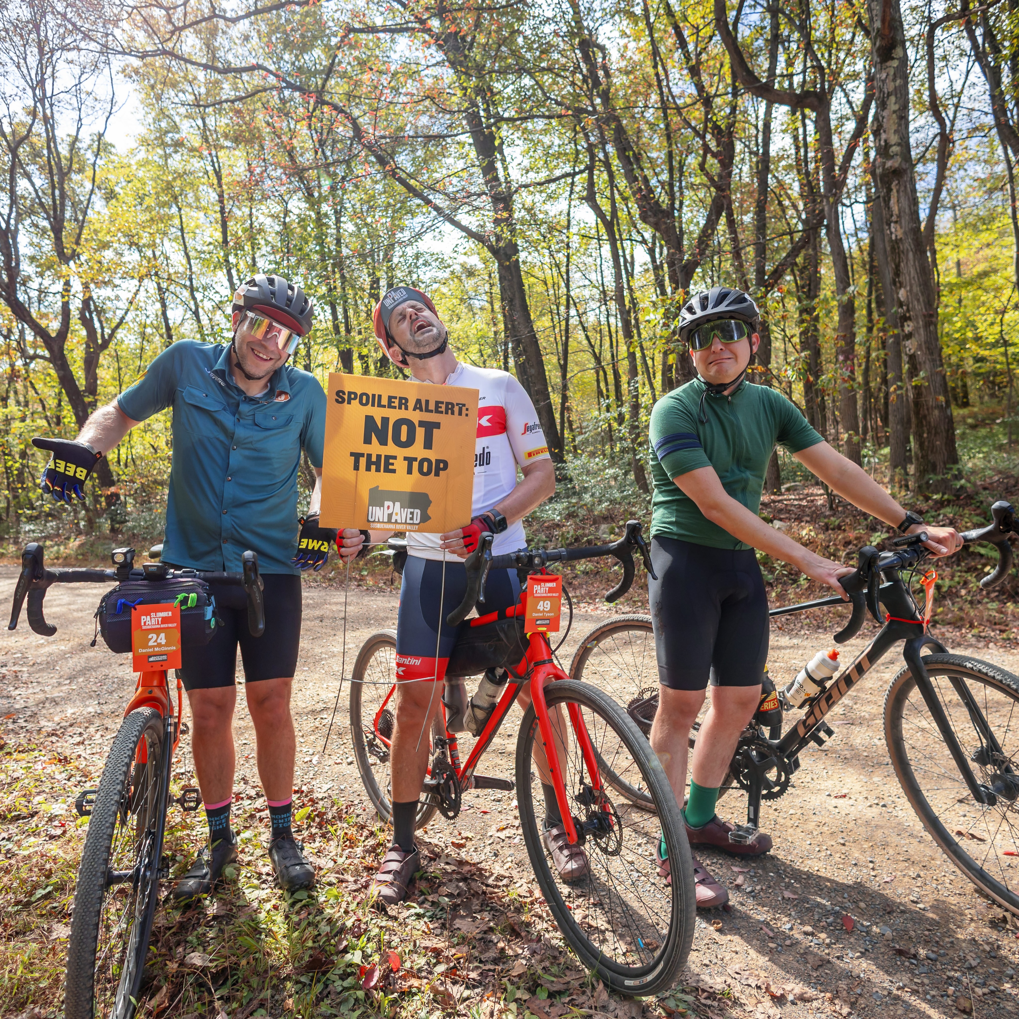 Getting to the top of the climb is half the fun, even when you’re only halfway there. 
#easyontheeyeshardonthelegs
Plenty of hills and #IPAgravel on tap at unPAved so sign up today!
bikereg.com/unpaved-of-the-susquehanna-river-valley
October 10-11 in Lewisburg, PA
#RaceforWhoopiePies or ride at #PierogiPace
——
@susquehannarivervalley
@WellSpan_Health
@stansnotubes
@laufcycles
@backyardbeanscoffee
@schwalbetires
@newtrailbrewing, @rustyrailbrewing, @endotuneup
@nittanymountainworks, @phillybikeexpo, @purplelizardmaps, @carborocket
@hushmoneybikes, @dutchwheelmanbikes, @thebikeroost, @svbikes, Links Cyclery, Brookside Bikes, @cycleupcafe, @freezethawcycles
@themillercenter
unPAved supports (and is supported by) @paenvironmentalcouncil & @pvpedalsandpints